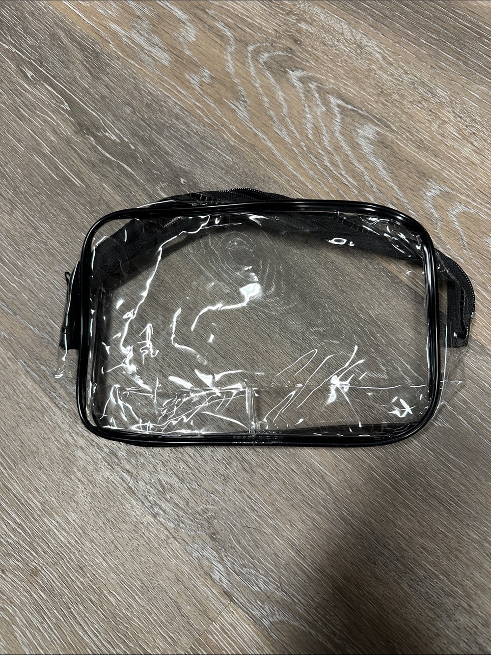 Clear PVC Cosmetic Bag with Black Trim - Set of 5!